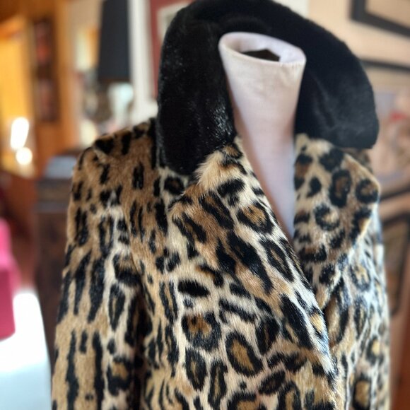 TOPSHOP Animal Leopard Print Faux Fur Coat - 4 - Picture 4 of 11